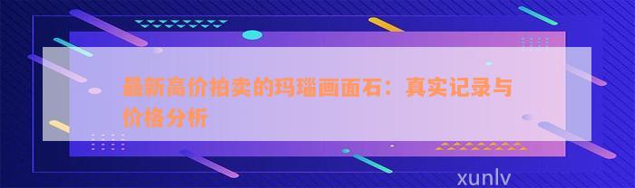 最新高价拍卖的玛瑙画面石：真实记录与价格分析